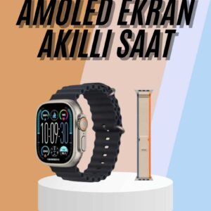 49mm Akıllı Saat Amoled Ekranlı Kadın Erkek Kol Saati Plastik Kordon