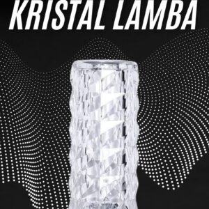 Kristal Lamba Masa Lambası Şarjlı Masa Lambası Dokunmatik Sensör Usb Şarjlı