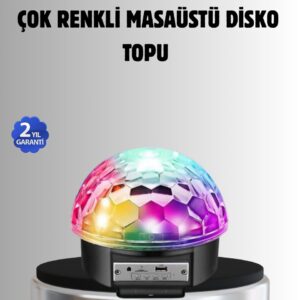Bluetooth Kontrollü Masaüstü Disko Topu Işığı – Renkli LED Işık Gösterisi ve Uzaktan Kumanda
