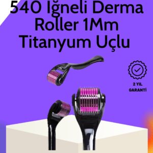 Evde Güvenli Kullanım İçin Titanyum Derma Roller – Siyah Saplı