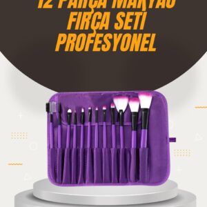 Fondöten Allık ve Far Uygulamalarına Uygun 12 Parça Makyaj Fırça Takımı Ergonomik Saplı