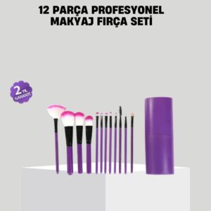 12’li Profesyonel Makyaj Fırça Seti Ultra Yumuşak Sentetik Kıllı