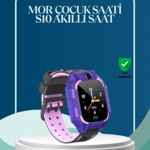 S10 Mor Çocuk Takip Saati Elektronik Bariyer ve Sesli Mesaj Destekli
