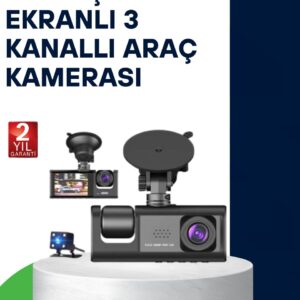Üç Kameralı Araç Kamerası Full HD Gece Görüş G-Sensör