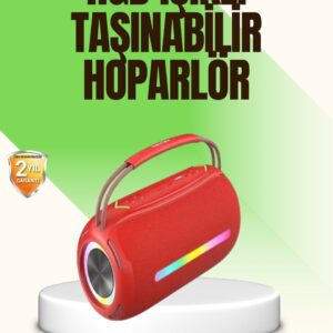RGB LED Işıklı 20W Taşınabilir Bluetooth Hoparlör IPX6 Suya Dayanıklı