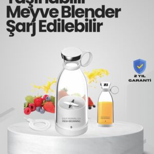 Pembe ve Beyaz Renk Seçenekli Mini Boy Meyve Sıkıcı