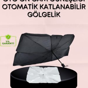 UV Korumalı Şemsiye Tipi Oto Güneşliği - Geniş Araç Uyumu