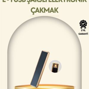 USB Şarjlı Alevsiz Elektronik Çakmak – Rüzgara Dayanıklı Gazsız Güvenli Kullanım