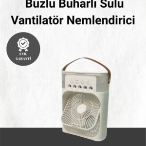Spreyli Mini Masaüstü Fan | 500ML Su Hazneli 3 Kademeli Soğutucu