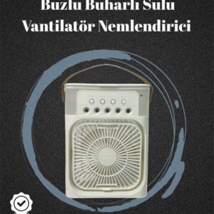 USB Bağlantılı 3'ü 1 Arada Nemlendirici Mini Klima Fan | 7 Renk Işıklı