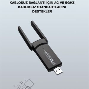USB 3.0 Wireless Adaptör – 2.4GHz & 5GHz Destekli
