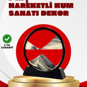 Rahatlatıcı Kum Sanatı – Yuvarlak Cam Çerçeveli Hareketli Kum Resmi Ofis ve Ev İçin Etkileşimli Masaüstü Süs