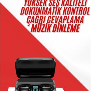 Kablosuz Bluetooth Kulaklık Android ve İOS Uyumlu Led Göstergeli Powerbankli
