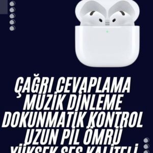 Bluetooth Kulaklık Beyaz Çağrı Cevaplama Dokunmatik Kontrol Kablosuz