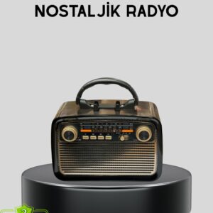 LED’li Nostaljik Bluetooth Hoparlör – Vintage Tasarım Ahşap Doku