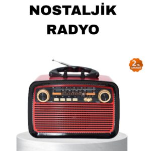 Bluetooth’lu LED Işıklı Nostaljik Müzik Kutusu – Ahşap Dokulu Vintage Tasarım ve Yüksek Ses Kalitesi