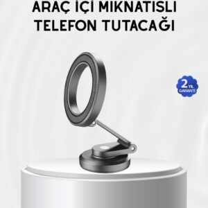 Manyetik Katlanabilir Araç Telefon Tutucu – MagSafe Uyumlu 360° Ayarlanabilir Güçlü Mıknatıs