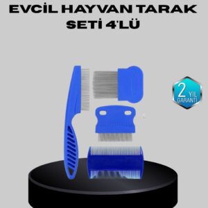 Evcil Hayvan Tüy Bakım Seti – 4’lü Paslanmaz Çelik ve Eco Plastik Kolay Temizlenebilir ve Dayanıklı