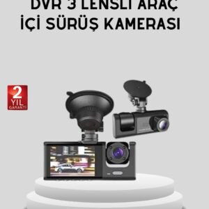 Full HD Üç Kameralı Araç Kamerası 170° Geniş Açılı ve Park Destekli