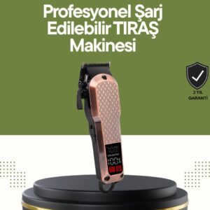 Şarjlı Saç Kesme Makinesi – 4 Kademeli Ayar LCD Ekran ve Hızlı Şarj Desteği