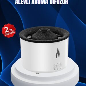3D Alev Işıklı Aromaterapi Makinesi – 360 ml Su Kapasiteli Sessiz Difüzör