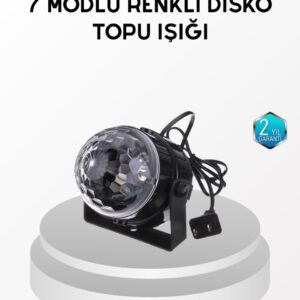 7 Renk Modlu Müzik Sensörlü Disko Topu – LED Işıklı Parti Aydınlatması