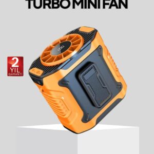 Dijital Ekranlı Turbo Mini Fan – 3 Kademeli Hız Sessiz Çalışma ve Type-C Şarj