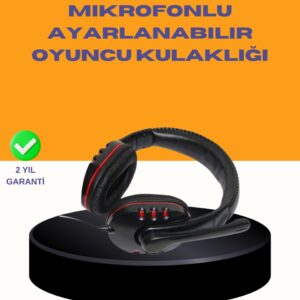 Kırmızı Oyuncu Kulaklığı Bilgisayar Uyumlu Stereo Yüksek Ses Kaliteli