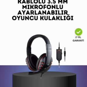 Kırmızı Gaming Headset Mikrofonlu Sağlam Kablolu Konforlu