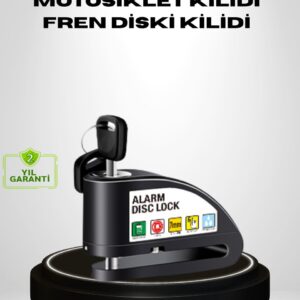 Titreşim Sensörlü Alarmlı Motosiklet Disk Kilidi 14mm Çelik Çift Kilitleme