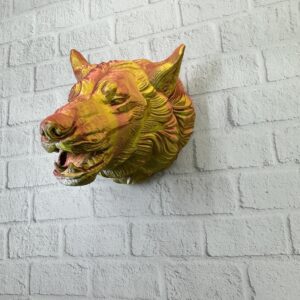 Gold Kurt Duvar Aksesuarı Asılabilir 3D Dekoratif Heykel 25x19 cm