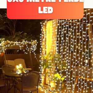 3x3 Metre Şelale LED Perde Işık İç Dış Mekân Dekorasyonu