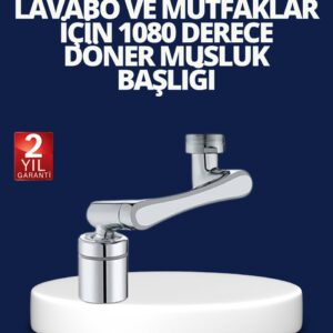 Esnek 1080° Musluk Başlığı 3 Eklemli Hareketli Su Modlu Lavabo Aparatı