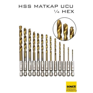 HSS Matkap Ucu 1/4 HEX 13 Parça HSS Tungsten Karbür Matkap Uç 1.5-6.5mm Titanyum