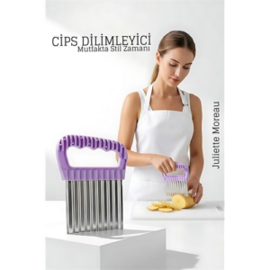 Şekilli Pratik Cips Dilimleyici Paslanmaz Çelik – 9x13 cm