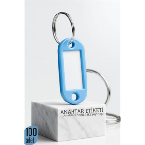 Etiketli 100'lü Anahtarlık Halkası – İsim Yazılabilir Metal Halka ile Şık Tasarım
