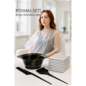 Saç Boyama Seti 3’lü ve Saç Boya Önlüğü Tarak Seti Fırça Boya Kabı ile Profesyonel Uygulama Kolaylığı