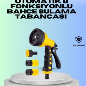 Ayarlanabilir Basınçlı 8 Modlu Bahçe Sulama Tabancası Hortum Aparatı