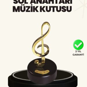 Dönen Sol Anahtarı Figürlü Müzik Kutusu Şık Hediyelik Dekor