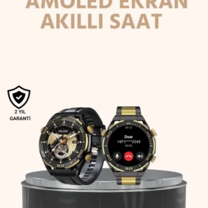 Amoled Ekran Akıllı Saat Uyku Nabız Adım Ölçer Su Geçirmez