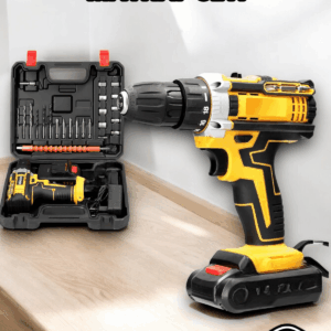 Metal Dişli 24W Akülü Matkap -Çift Bataryalı ve LED Çalışma Işığı ile Tam Set