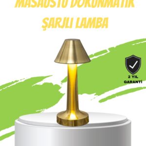 LED Masa Lambası 3 Renk Ayarlı Şarjlı Kablosuz Modern Tasarım