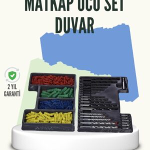 Matkap Ucu Seti 24 Parça Organizer Kutulu Ahşap Metal Beton Uyumlu