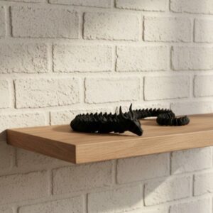 Siyah Hareketli Ejderha Figürü Esnek Gövdeli Dekoratif Tasarım 60 cm