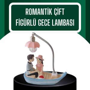 El Ele Tutuşan Çift Figürlü Dekoratif Gece Lambası Romantik Tasarım