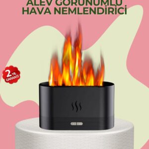 Kumandalı Alev Görünümlü LED Hava Nemlendirici Buhar Makinesi