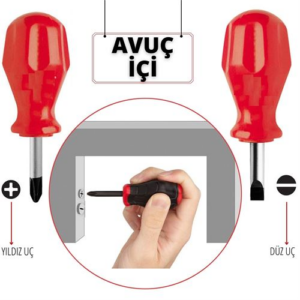 HSNET High-Torque Avuçiçi DÜZ-YILDIZ Uçlu Tornavida Seti