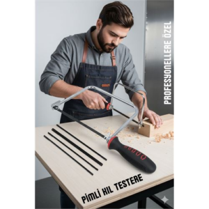 Profesyonel El Testeresi Kıl Testere + 5 Bıçak Çok Amaçlı Hassas Ahşap/Metal Kesim Bıçakları