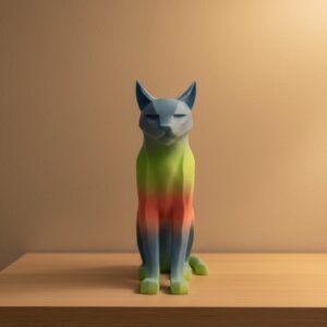 Açık Rainbow Kedi Biblo Modern Salon ve Raf Dekoru