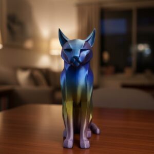 Rainbow Renkli Kedi Biblosu Dekoratif Masa ve Raf Süsü